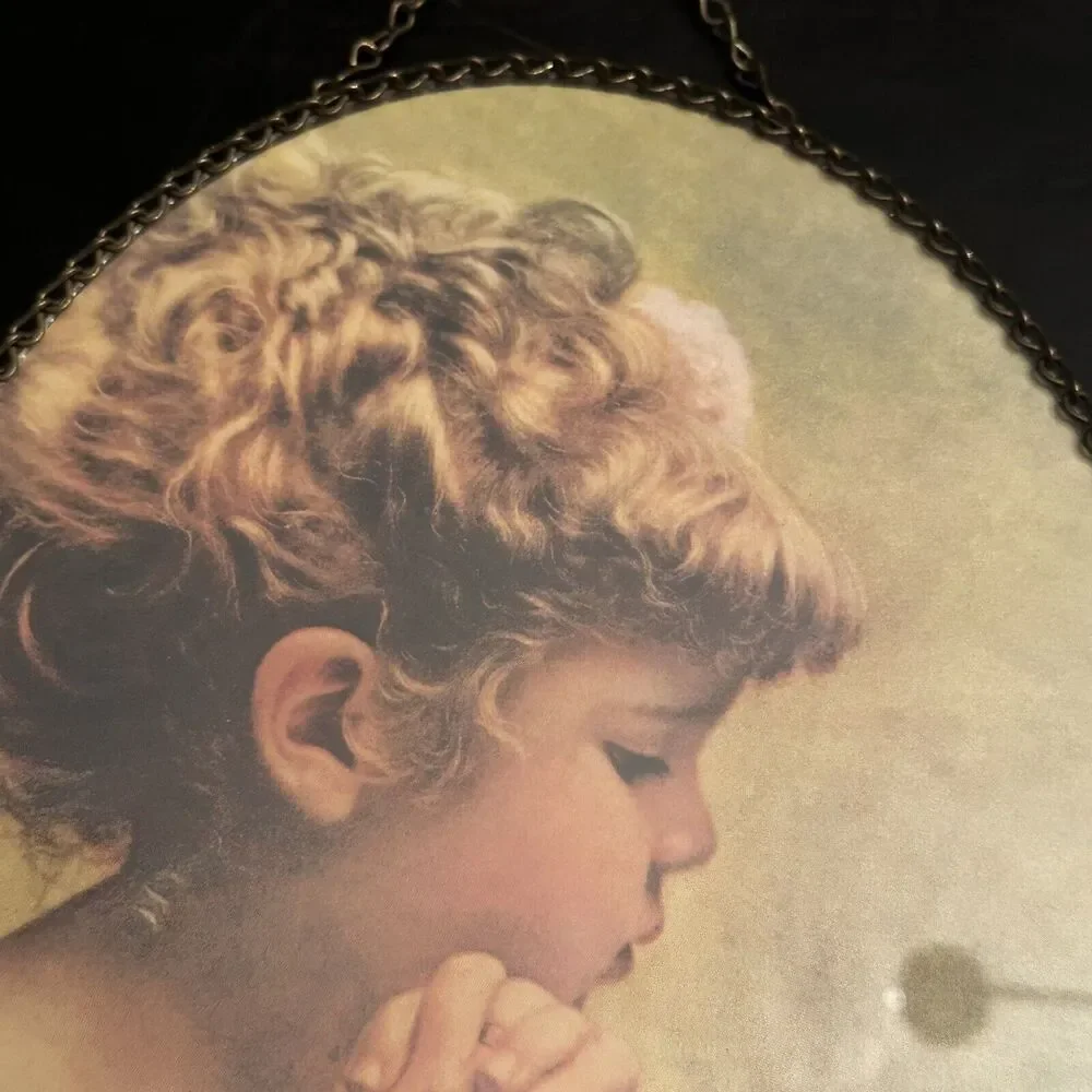 Fireplace Flue Cover Victorian Reproduction Filigree Little Girl W Flower Bird